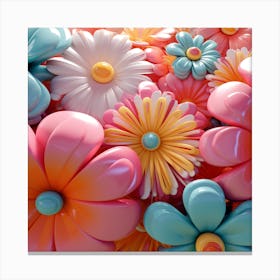 3d Flowers 1 Canvas Print