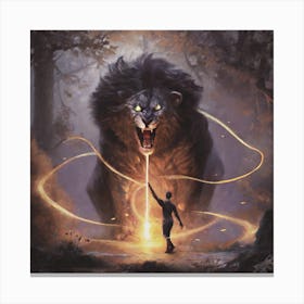 Lion Of The Forest Canvas Print