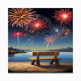 Fireworks In The Sky Canvas Print