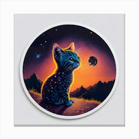 Cat Colored Sky (92) Canvas Print