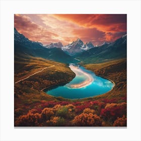 Sunset In The Valley Canvas Print