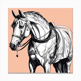 Horse On Peach Canvas Print