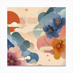 Asian Flowers Canvas Print