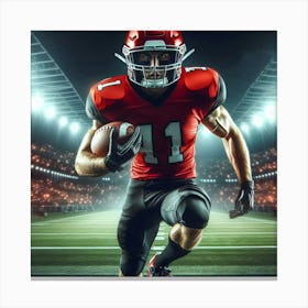 American Football Player Running With Ball 1 Canvas Print