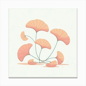 Tropical leaves of ginkgo biloba, Vector art Canvas Print