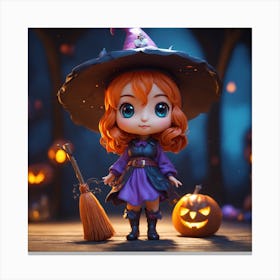 Cute Little Witch Canvas Print