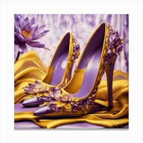 High Heels With Flowers Canvas Print