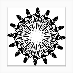 Black And White Mandala 1 Canvas Print