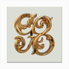 Gold Letter S Canvas Print