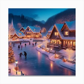 Christmas Village Canvas Print