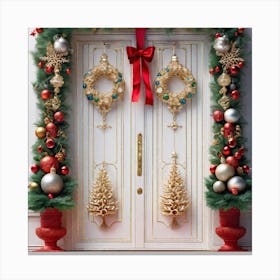 Christmas Door 150 Canvas Print