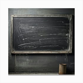 Abstract Communication Concept Showcasing An Empty Chalkboard Macro Shot Of Surface Textures Emphas Canvas Print