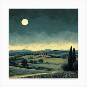 Moonlight In Tuscany Canvas Print