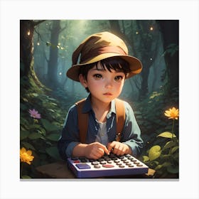 Boy In The Woods Canvas Print