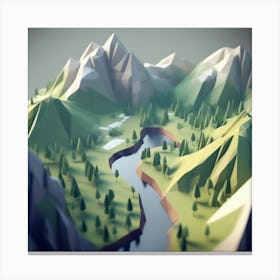 Low Poly Landscape 1 Canvas Print