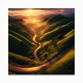 Sunrise Over The Hills Canvas Print