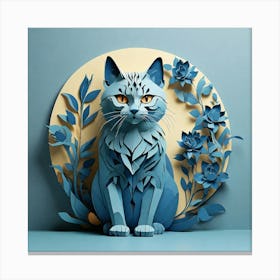 Minimalist, Blue cat 1 Canvas Print