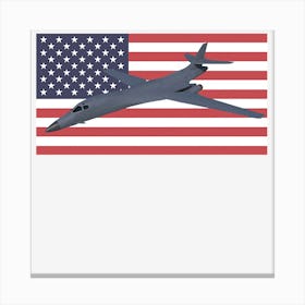 B 1 Lancer Usaf Plane Us Flag Canvas Print