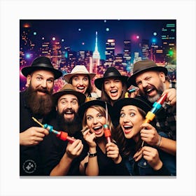 Group Of People At A Party Canvas Print