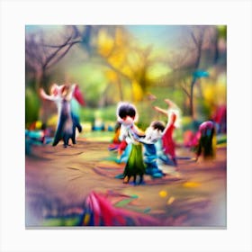 Children In Park Canvas Print