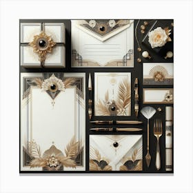 Deco Stationery Set 4 Canvas Print