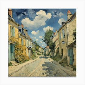 Street In Auvers Sur Oise Van Gogh Art Print 1 Canvas Print