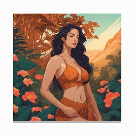 Self Love Concept Woman in the Nature Canvas Print