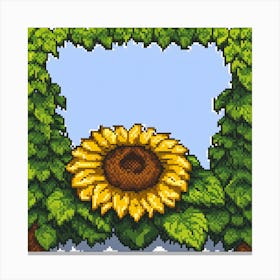 Sunflower Pixel Art Canvas Print