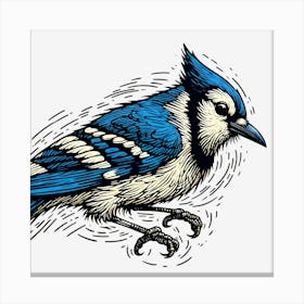 Bluejay ~Reimagined 6 Canvas Print