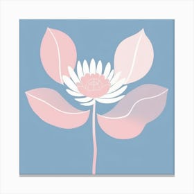 A White And Pink Flower In Minimalist Style Square Composition 213 Canvas Print