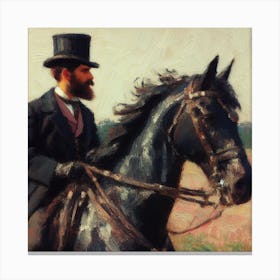 Man Riding A Horse Canvas Print