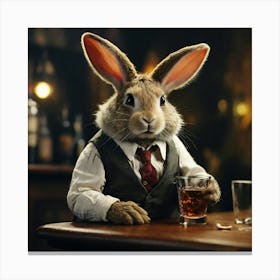 Rabbit In A Suit Canvas Print