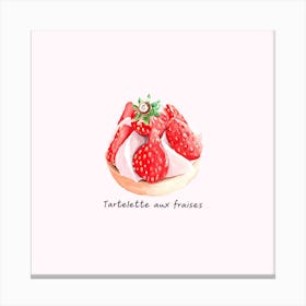 Strawberry Tart Square Canvas Print