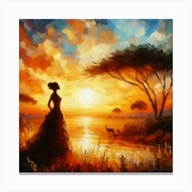 Sunset In The Savannah Canvas Print