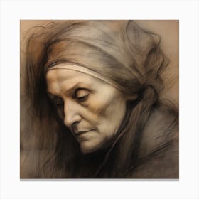 Portrait Of An Old Woman 2 Canvas Print