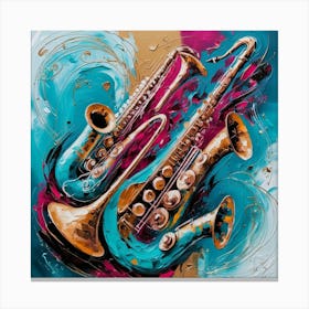 Saxophones 2 Canvas Print