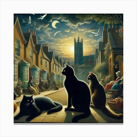 Cats On The Street Canvas Print