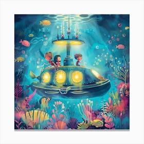 Submarine Under The Sea Canvas Print