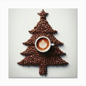 Coffee Beans Christmas Tree Canvas Print