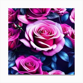 Pink Roses Wallpaper 2 Canvas Print