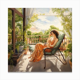 Woman In A Chair Canvas Print