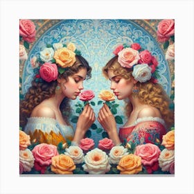 Twins Of Roses Canvas Print