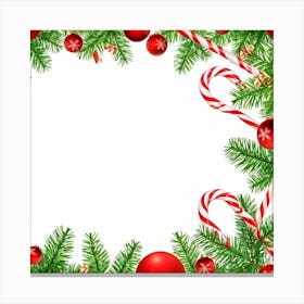 Fir Background Holiday Copy Space Happy Holiday Christmas Card New Year Topview Christmas Ba 2 Canvas Print