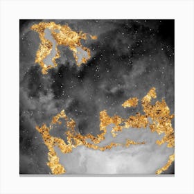 100 Nebulas in Space with Stars Abstract in Black and Gold n.039 Canvas Print