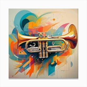 Trumpet On Abstract Background Canvas Print