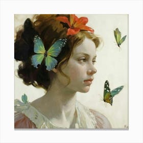 Butterfly Girl 3 Canvas Print