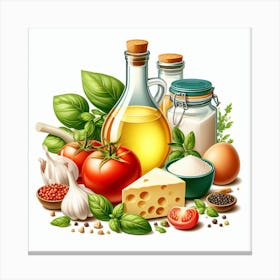 Italian Food Vector Illustration Canvas Print