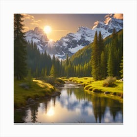 Sunrise In The Mountains 1 Canvas Print