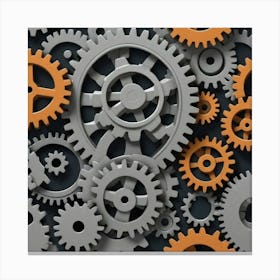 Gears Background 12 Canvas Print