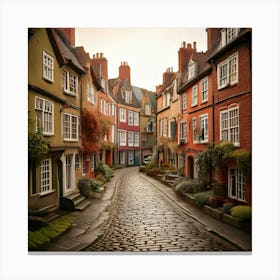 Firefly Claymation, Uk, Street, Houses, Bending, Perspective, Whimsical, Artistic, Detailed, Texture (10) Canvas Print